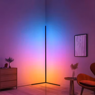 Smart Corner Floor Standing Standard Lamp Lighting Modern Home Decor Stand Floor Light LED RGB Corner Floor Lamp