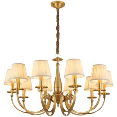 Rustic Farmhouse Brass Chandelier – American Style Creative Bedroom Lighting for Master Room
