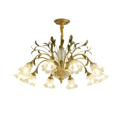 American Retro Pendant Light – Modern Minimalist Creative Floral Chandelier for Living Room, French Countryside-inspired Iron Art Dining Room/Bedroom Lighting
